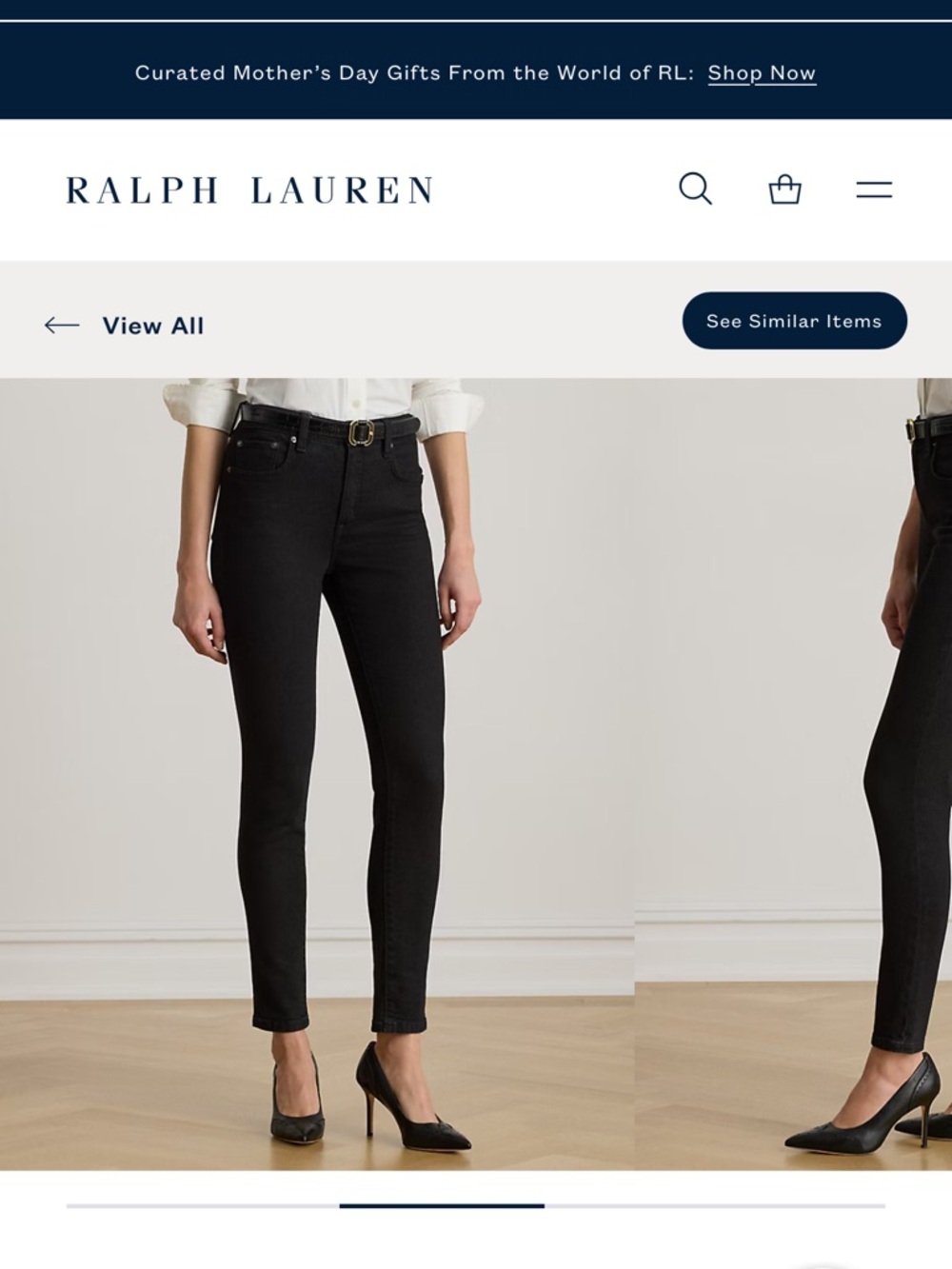 Ralph Lauren Black High-Rise Skinny Jeans